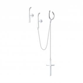 Серебряные серьги-кресты SKLV 94026071 94026071 фото