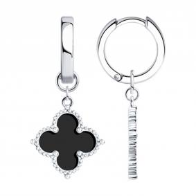 Серебряные серьги-трансформеры SOKOLOV с эмалью 94026076-91 94026076-91 фото