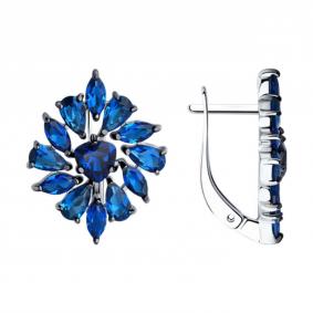 Серебряные серьги SOKOLOV 94026080-91 с фианитом 94026080-91 фото