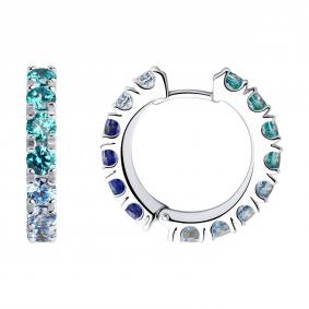 Серебряные серьги SOKOLOV 94026082 с фианитом 94026082 фото