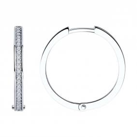 Серебряные серьги SOKOLOV 94026202-91 с фианитом 94026202-91 фото