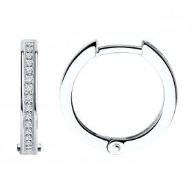 Серебряные серьги SOKOLOV 94026204-91 с фианитом 94026204-91 фото