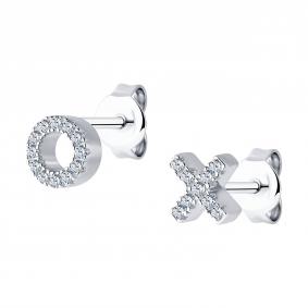 Серебряные серьги SOKOLOV 94026214-91 с фианитом 94026214-91 фото