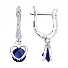 Серебряные серьги SOKOLOV 94026264-91 с фианитом 94026264-91 фото