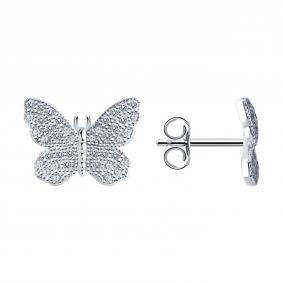 Серебряные серьги SOKOLOV 94026270-91 с фианитом 94026270-91 фото