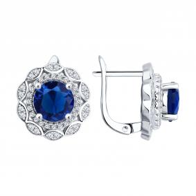 Серебряные серьги SOKOLOV 94026275-91 с фианитом 94026275-91 фото