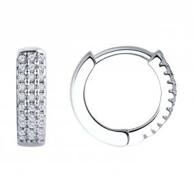 Серебряные серьги SOKOLOV 94026279-91 с фианитом 94026279-91 фото
