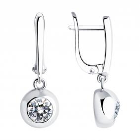 Серебряные серьги SOKOLOV 94026331-91 с фианитом 94026331-91 фото