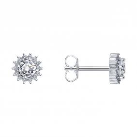 Серебряные серьги SOKOLOV 94026388-91 с фианитом 94026388-91 фото