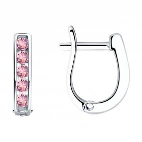 Серебряные серьги SOKOLOV 94026403-91 с фианитом 94026403-91 фото