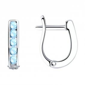 Серебряные серьги SOKOLOV 94026404 с фианитом 94026404 фото