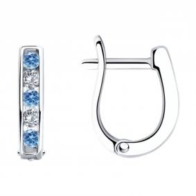 Серебряные серьги SOKOLOV 94026406-91 с фианитом 94026406-91 фото