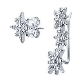 Серебряные серьги SOKOLOV 94026413-91 с фианитом 94026413-91 фото