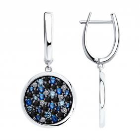 Серебряные серьги SOKOLOV 94026419-91 с фианитом 94026419-91 фото