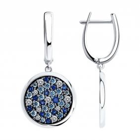 Серебряные серьги SOKOLOV 94026420-91 с фианитом 94026420-91 фото