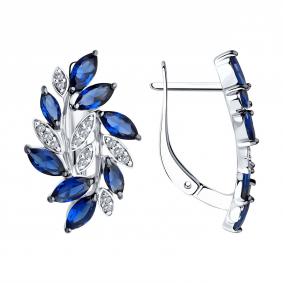 Серебряные серьги SOKOLOV 94026428 с фианитом 94026428 фото