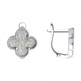 Серебряные серьги SOKOLOV 94026443 с эмалью 94026443 фото