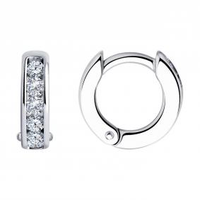 Серебряные серьги SOKOLOV 94026444-91 с фианитом 94026444-91 фото