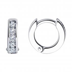 Серебряные серьги SOKOLOV 94026444 с фианитом 94026444 фото