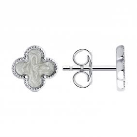 Серебряные серьги SOKOLOV 94026457-91 с эмалью 94026457-91 фото