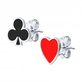 Серебряные серьги SOKOLOV 94026459-91 с эмалью 94026459-91 фото