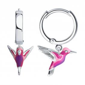 Серебряные серьги SOKOLOV 94026479-91 с эмалью 94026479-91 фото