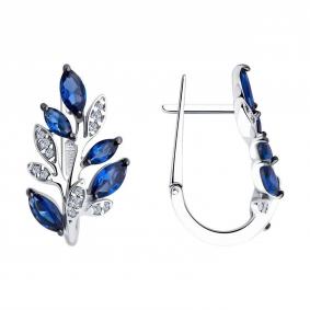 Серебряные серьги SOKOLOV 94026493-91 с фианитом 94026493-91 фото