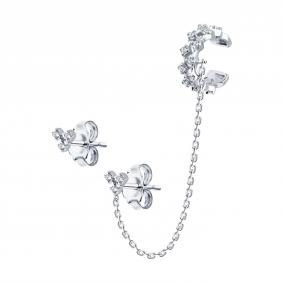 Серебряные серьги SOKOLOV 94026496-91 с фианитом 94026496-91 фото