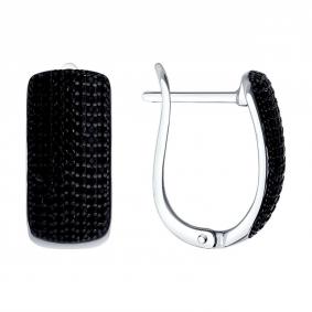 Серебряные серьги SOKOLOV 94026520-91 с фианитом 94026520-91 фото