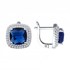 Серебряные серьги SOKOLOV 94026524-91 с фианитом 94026524-91 фото