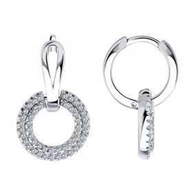 Серебряные серьги SOKOLOV 94026564-91 с фианитом 94026564-91 фото