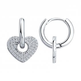 Серебряные серьги-трансформеры SOKOLOV с фианитами 94026575-91 94026575-91 фото