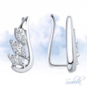Серебряные серьги SOKOLOV 94026579-91 с фианитом 94026579-91 фото