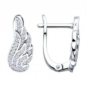 Серебряные серьги SOKOLOV 94026602-91 с фианитом 94026602-91 фото