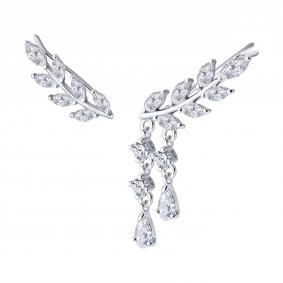 Серебряные серьги SOKOLOV 94026641 с фианитом 94026641 фото