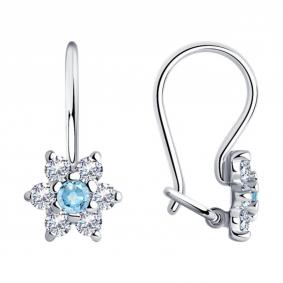 Серебряные серьги SOKOLOV 94026644-91 с фианитом 94026644-91 фото