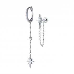 Серебряные серьги SOKOLOV 94026669 с фианитом 94026669 фото