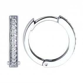 Серебряные серьги SOKOLOV 94026678 с фианитом 94026678 фото