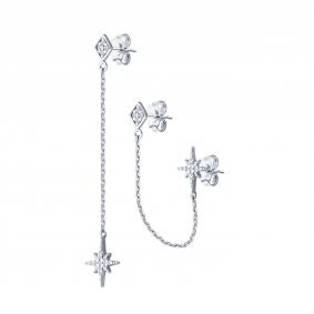 Серебряные серьги SOKOLOV 94026679-91 с фианитом 94026679-91 фото