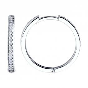 Серебряные серьги SOKOLOV 94026681 с фианитом 94026681 фото