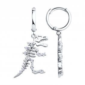 Серебряные серьги SOKOLOV 94026716 с фианитом 94026716 фото