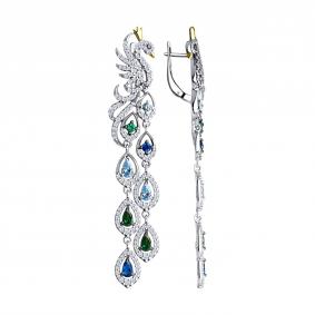 Серебряные серьги SOKOLOV 94026717-91 с фианитом 94026717-91 фото