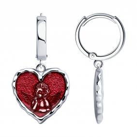 Серебряные серьги SOKOLOV 94026721-91 с эмалью 94026721-91 фото