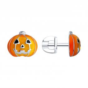 Серебряные серьги SOKOLOV 94026725 с эмалью 94026725 фото