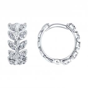 Серебряные серьги SOKOLOV 94026740-91 с фианитом 94026740-91 фото