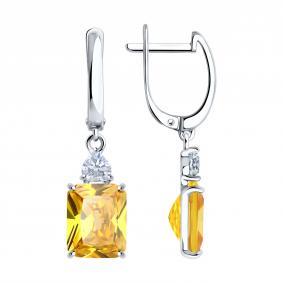 Серебряные серьги SOKOLOV 94026763-91 с фианитом 94026763-91 фото