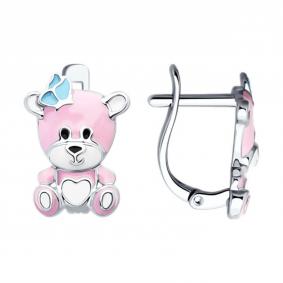 Серебряные серьги SOKOLOV 94026769-91 с эмалью 94026769-91 фото