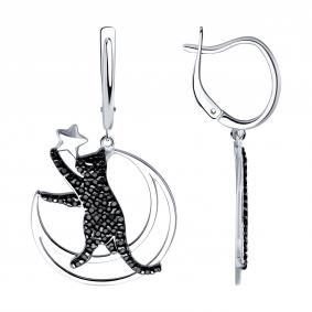 Серебряные серьги SOKOLOV 94026794 с фианитом 94026794 фото