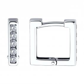 Серебряные серьги SOKOLOV 94026822 с фианитом 94026822 фото