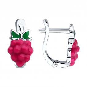 Серебряные серьги SOKOLOV 94026853 с эмалью 94026853 фото